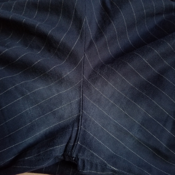 LEVI'S Premium Pull On Taper Pants Navy Blue Pinstripe Size S - Picture 15 of 16